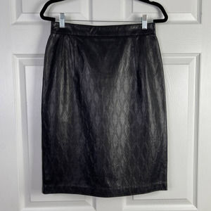 Escada Vintage Margaretha Ley Black Stamped Leather Skirt